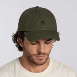 Polo Ralph Lauren Cotton Chino Baseball Cap in Khaki Green with Black Logo - Boinclo - Outlet Sale Under Retail