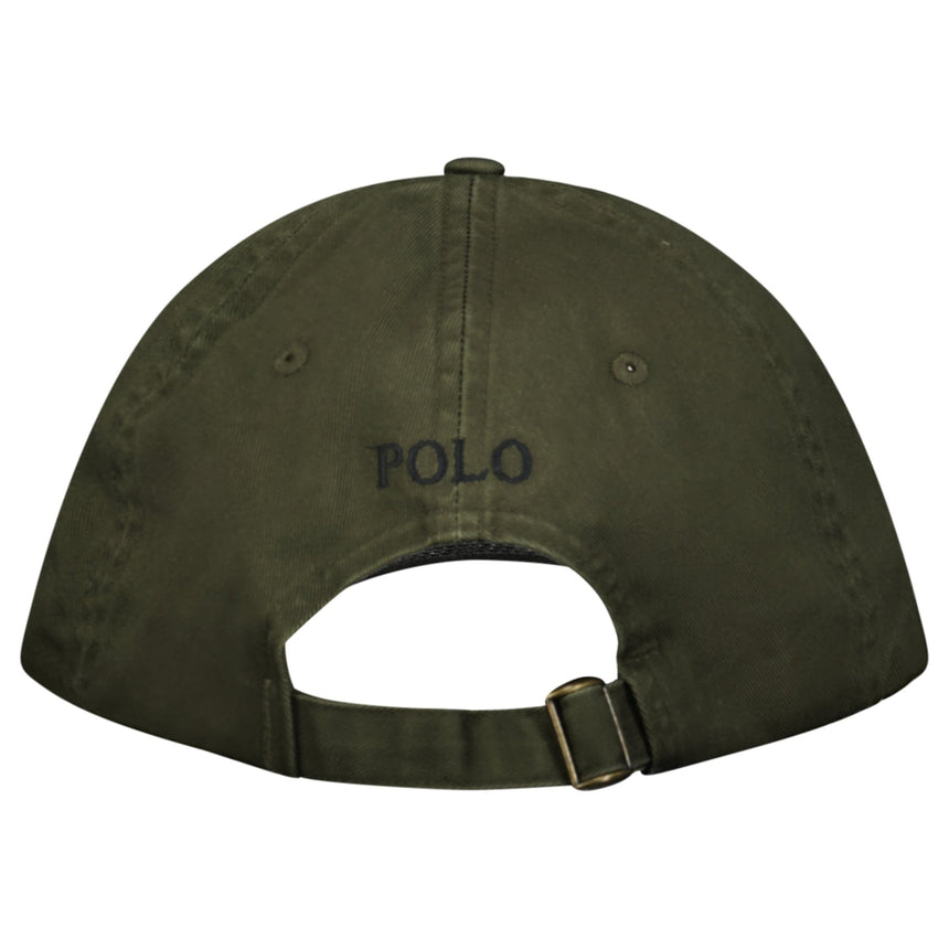 Polo Ralph Lauren Cotton Chino Baseball Cap in Khaki Green with Black Logo - Boinclo - Outlet Sale Under Retail
