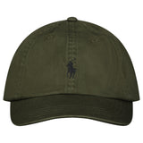 Polo Ralph Lauren Cotton Chino Baseball Cap in Khaki Green with Black Logo - Boinclo - Outlet Sale Under Retail