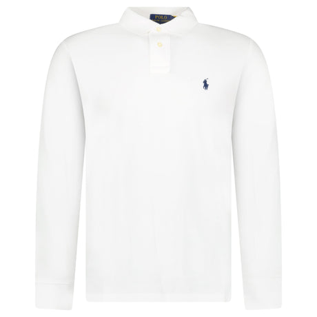 Polo Ralph Lauren Custom Slim Fit Long Sleeve Polo Shirt in White - Boinclo - Outlet Sale Under Retail