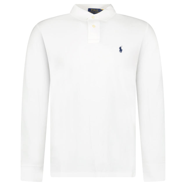 Polo Ralph Lauren Custom Slim Fit Long Sleeve Polo Shirt in White - Boinclo - Outlet Sale Under Retail