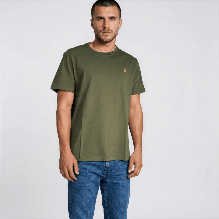 Polo Ralph Lauren Custom Slim Fit T-Shirt in Khaki Green - Boinclo - Outlet Sale Under Retail