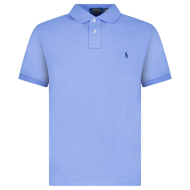 Polo Ralph Lauren Mesh Custom Slim Fit Polo Shirt in Blue - Boinclo - Outlet Sale Under Retail