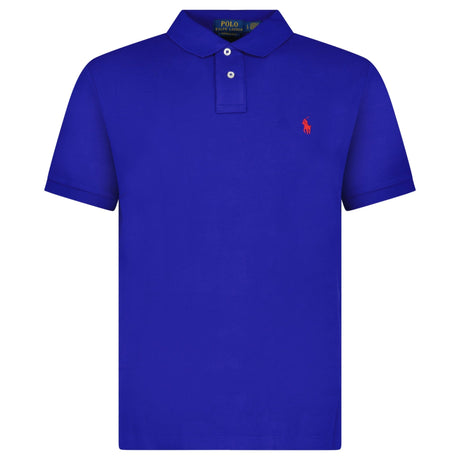 Polo Ralph Lauren Mesh Custom Slim Fit Polo Shirt in Dark Blue - Boinclo - Outlet Sale Under Retail