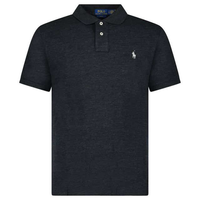 Polo Ralph Lauren Mesh Slim Fit Polo Shirt in Dark Grey - Boinclo - Outlet Sale Under Retail