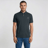 Polo Ralph Lauren Mesh Slim Fit Polo Shirt in Dark Grey - Boinclo - Outlet Sale Under Retail