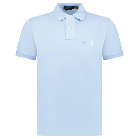 Polo Ralph Lauren Mesh Slim Fit Polo Shirt in Office Blue. - Boinclo - Outlet Sale Under Retail