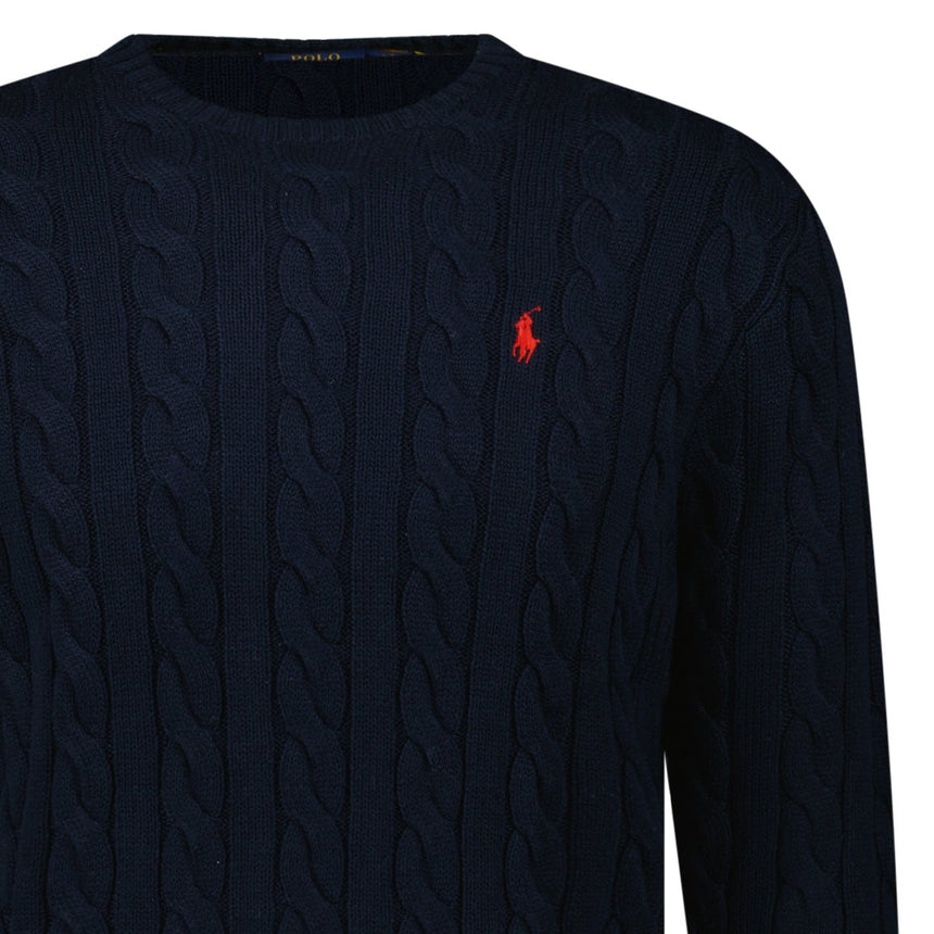 Polo Ralph Lauren Cable Knit Sweater in Navy - Boinclo - Outlet Sale Under Retail