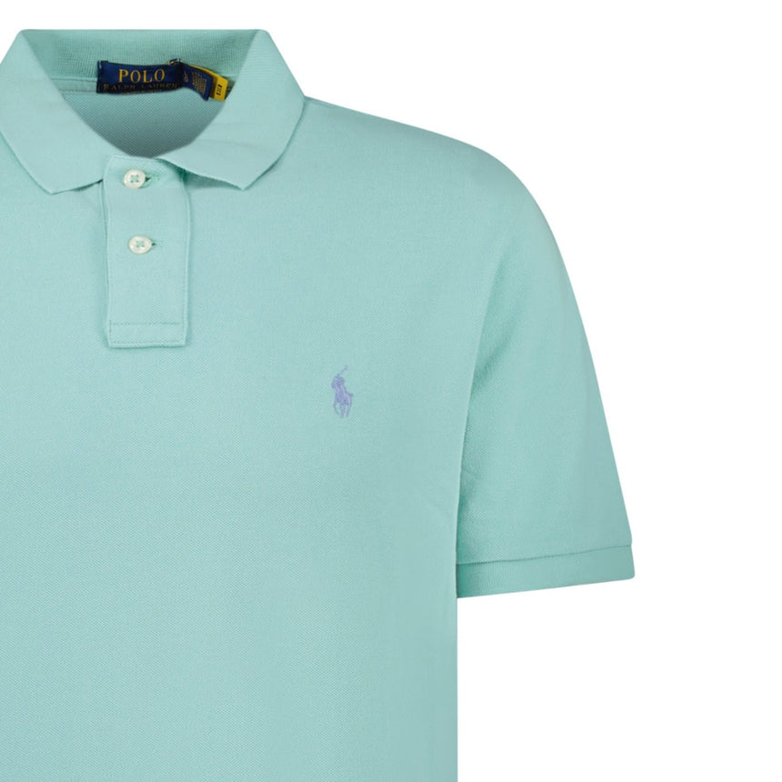 Polo Ralph Lauren Cotton Mesh Custom Slim Fit Polo Shirt in Celadon - Boinclo - Outlet Sale Under Retail