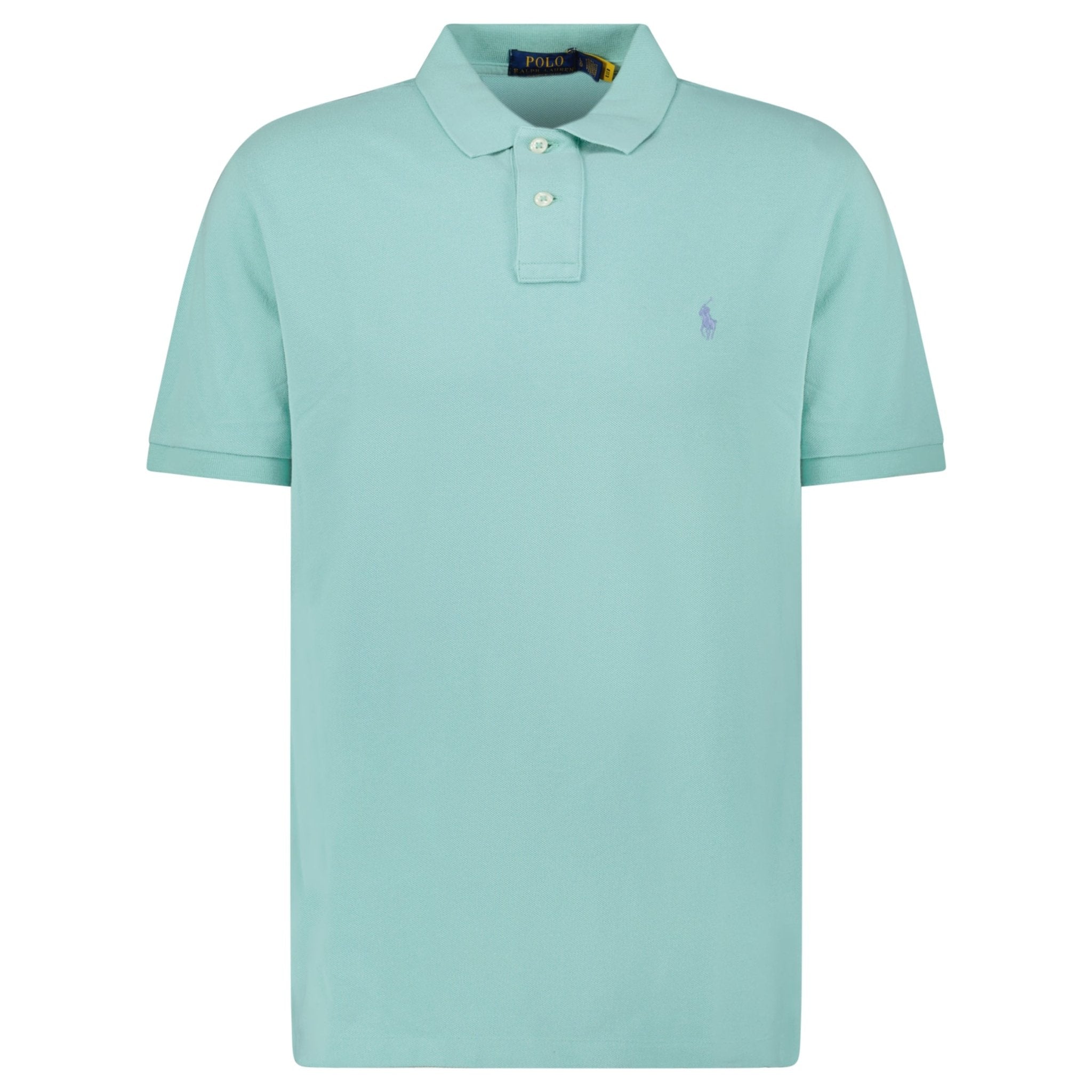 Color variation of Polo Ralph Lauren Cotton Mesh Custom Slim Fit Polo Shirt in Celadon