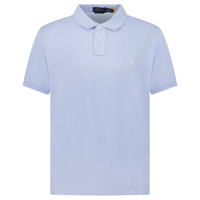 Polo Ralph Lauren Cotton Mesh Custom Slim Fit Polo Shirt in Light Blue - Boinclo - Outlet Sale Under Retail