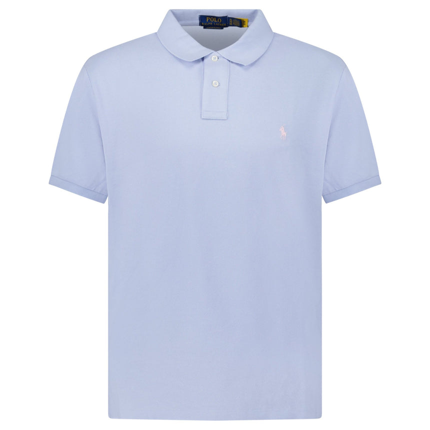 Polo Ralph Lauren Cotton Mesh Custom Slim Fit Polo Shirt in Light Blue - Boinclo - Outlet Sale Under Retail