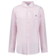 Polo Ralph Lauren Custom Fit Stripe Linen Shirt in Pink/White - Boinclo - Outlet Sale Under Retail