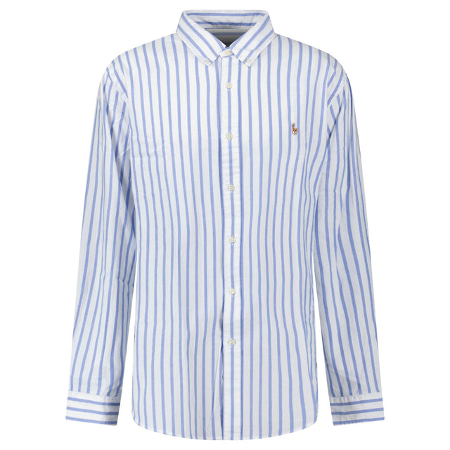 Polo Ralph Lauren Custom Fit Stripe Oxford Shirt in Blue/White - Boinclo - Outlet Sale Under Retail