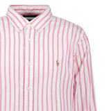 Polo Ralph Lauren Custom Fit Stripe Oxford Shirt in Pink/White - Boinclo - Outlet Sale Under Retail