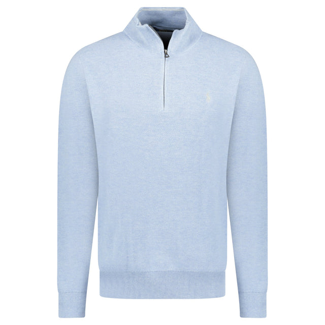 Polo Ralph Lauren Knit Quarter Zip Jumper in Blue Hyacinth - Boinclo - Outlet Sale Under Retail