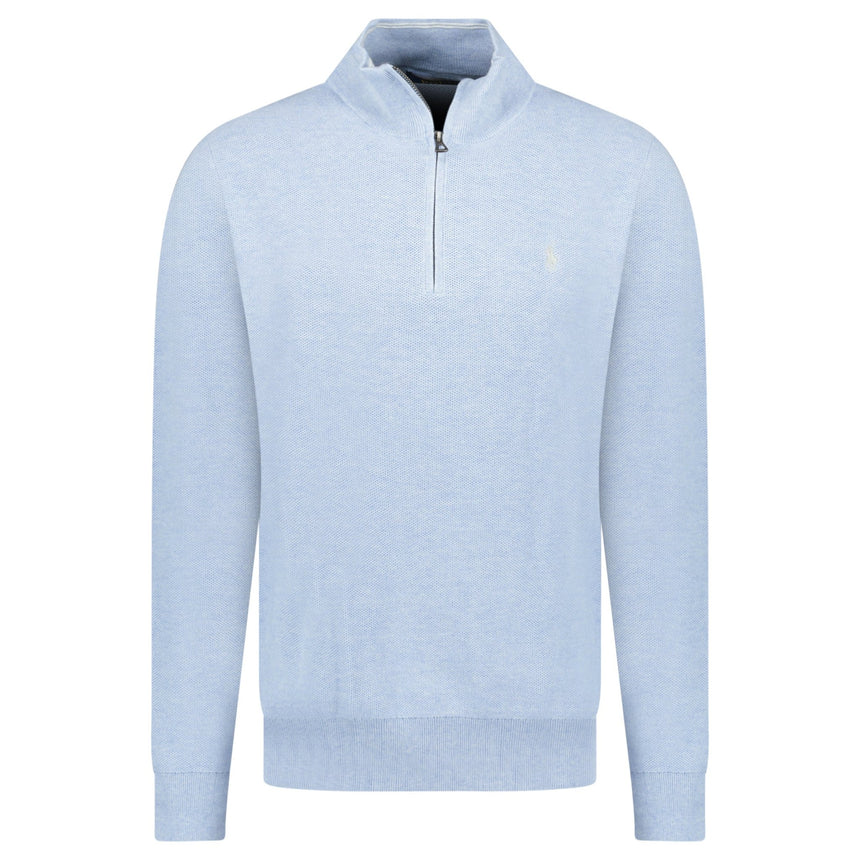 Polo Ralph Lauren Knit Quarter Zip Jumper in Blue Hyacinth - Boinclo - Outlet Sale Under Retail