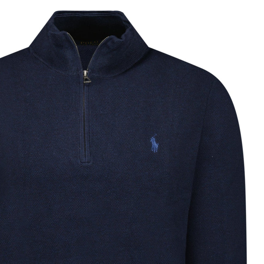 Polo Ralph Lauren Knit Quarter Zip Jumper in Navy - Boinclo - Outlet Sale Under Retail
