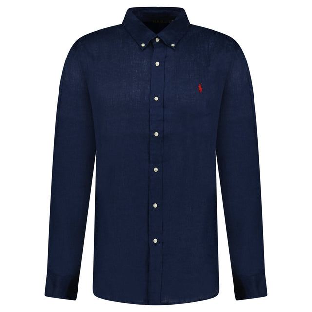 Polo Ralph Lauren Slim Fit Linen Shirt in Newport Navy - Boinclo - Outlet Sale Under Retail