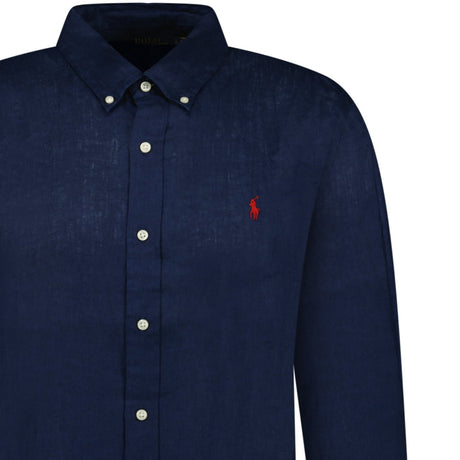 Polo Ralph Lauren Slim Fit Linen Shirt in Newport Navy - Boinclo - Outlet Sale Under Retail