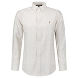 Polo Ralph Lauren Striped Long Sleeve Sport Shirt in White/Beige - Boinclo - Outlet Sale Under Retail