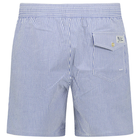 Polo Ralph Lauren Traveler Classic Swim Trunk in Cruise Royal Seersucker - Boinclo - Outlet Sale Under Retail