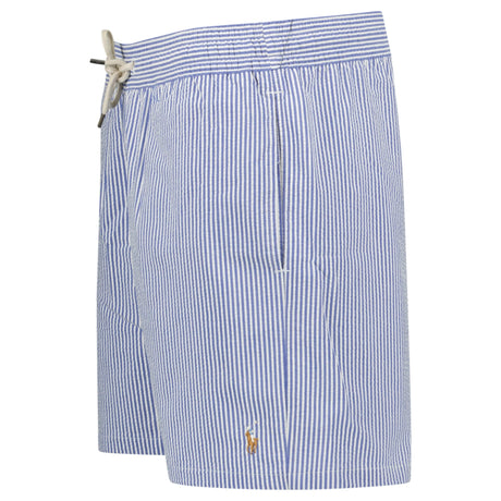Polo Ralph Lauren Traveler Classic Swim Trunk in Cruise Royal Seersucker - Boinclo - Outlet Sale Under Retail