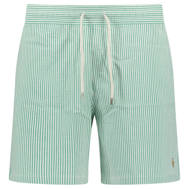 Polo Ralph Lauren Traveler Classic Swim Trunk in Raft Green Seersucker - Boinclo - Outlet Sale Under Retail