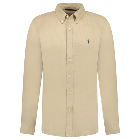 Ralph Lauren Custom Fit Long Sleeve Sport Shirt Costal Beige - Boinclo - Outlet Sale Under Retail