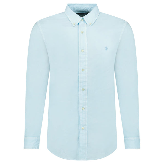 Ralph Lauren Custom Fit Long Sleeve Sport Shirt in Sky - Boinclo - Outlet Sale Under Retail
