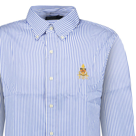 Ralph Lauren Custom Fit Long Sleeve Sport Shirt White/Blue - Boinclo - Outlet Sale Under Retail