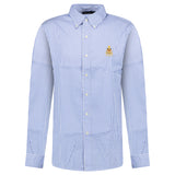 Ralph Lauren Custom Fit Long Sleeve Sport Shirt White/Blue - Boinclo - Outlet Sale Under Retail