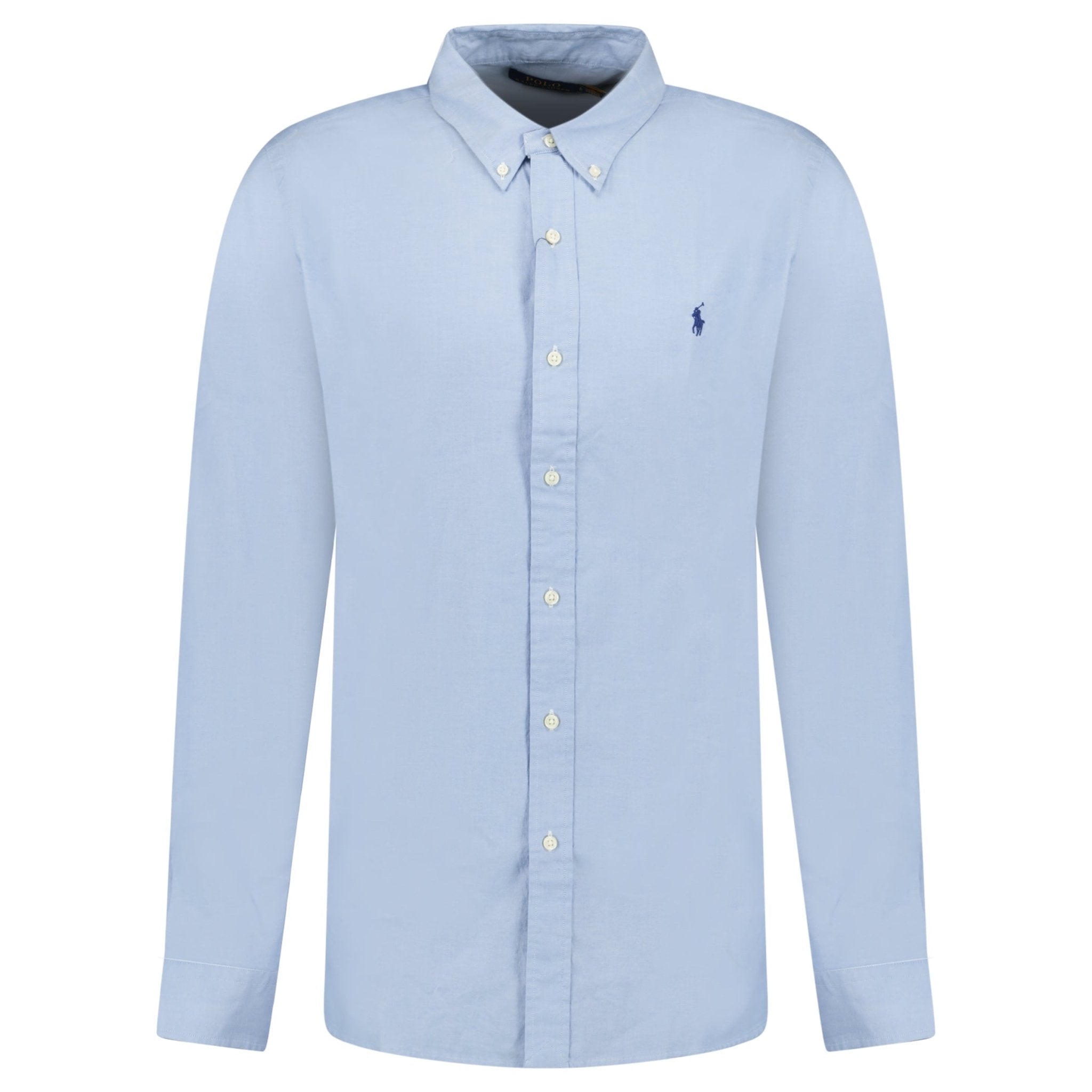 Color variation of Ralph Lauren Custom Fit Stretch Long Sleeve Sport Shirt in Blue