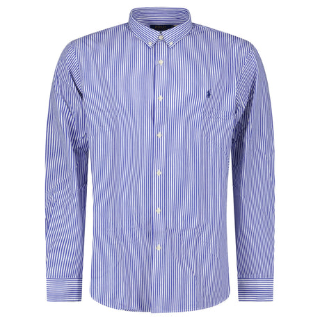 Polo Ralph Lauren Slim Fit Striped Stretch Poplin Shirt in Blue and White Stripe - Boinclo - Outlet Sale Under Retail