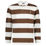 Polo Ralph Lauren The Iconic Rugby Shirt in White and Brown - Boinclo - Outlet Sale Under Retail