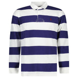 Polo Ralph Lauren The Iconic Rugby Shirt in White and Newport Navy - Boinclo - Outlet Sale Under Retail