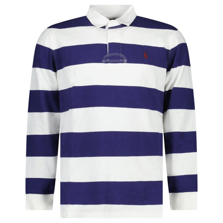 Polo Ralph Lauren The Iconic Rugby Shirt in White and Newport Navy - Boinclo - Outlet Sale Under Retail