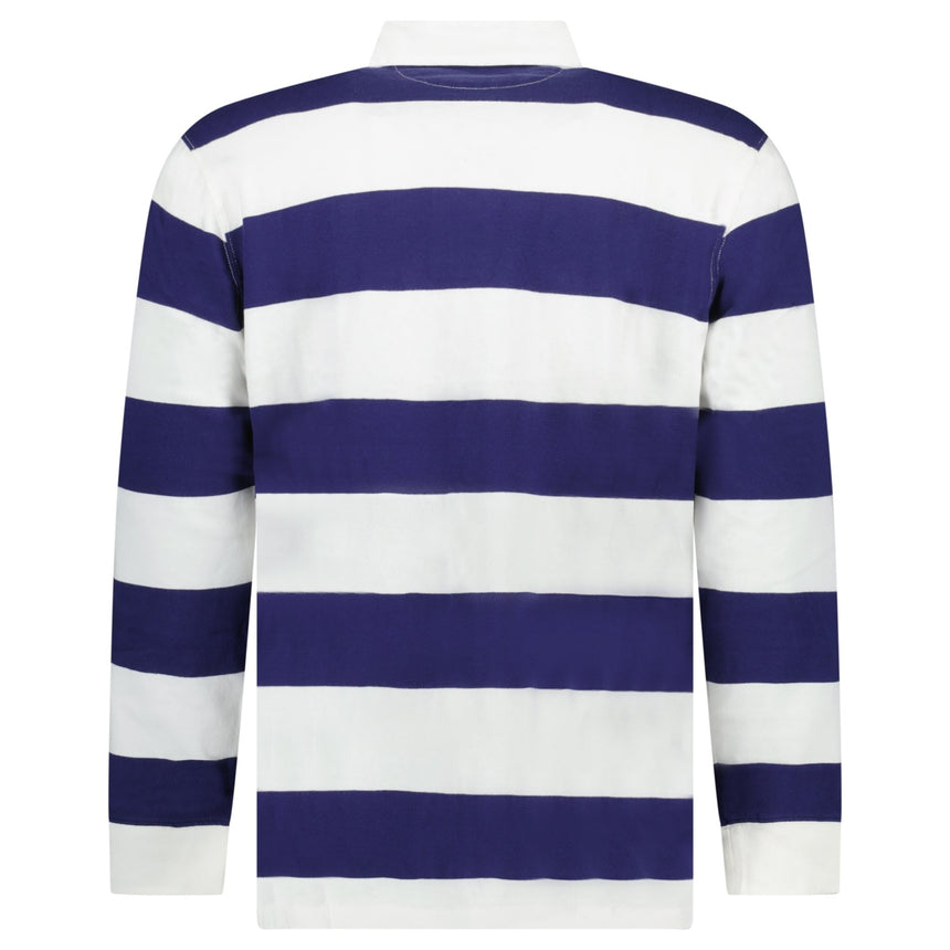 Polo Ralph Lauren The Iconic Rugby Shirt in White and Newport Navy - Boinclo - Outlet Sale Under Retail