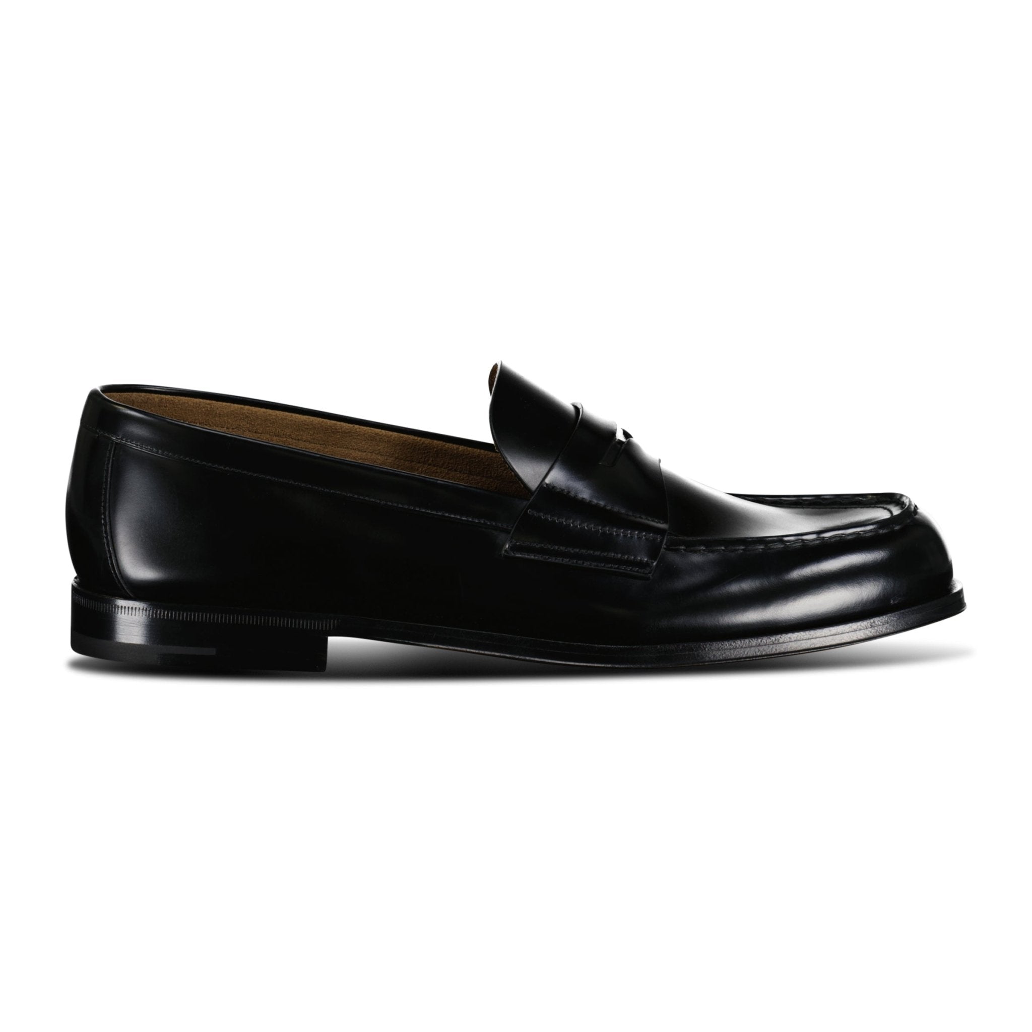 Prada Brushed Leather Metal Applique Loafers Black Outlet Sale Always Under Retail Boinclo