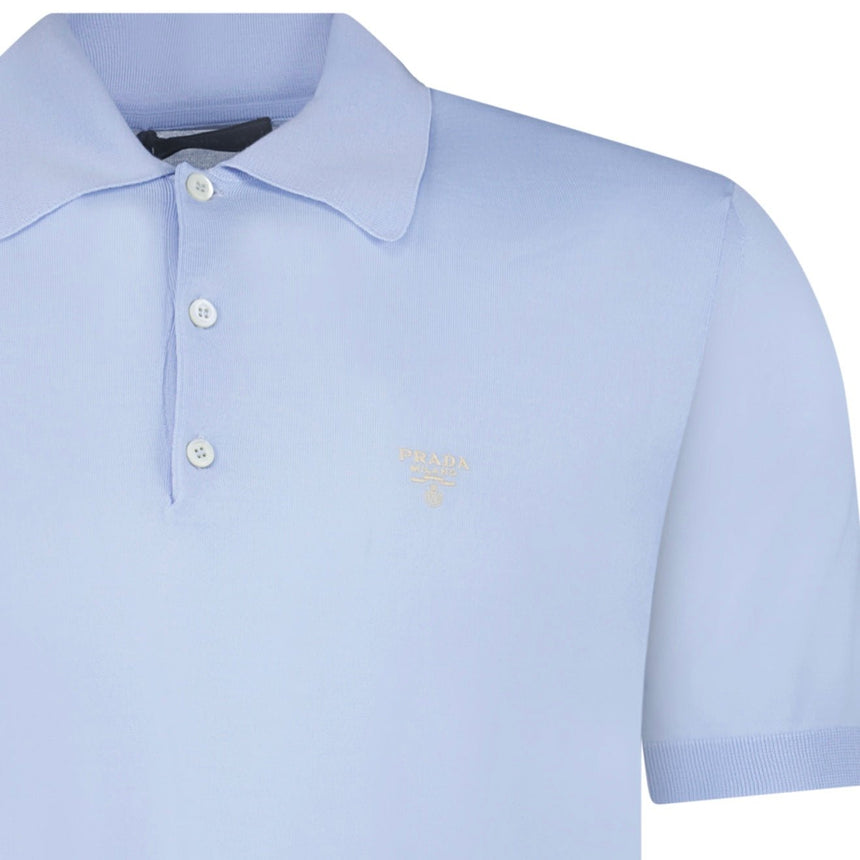 Prada Fine Wool Polo Shirt in Blue - Boinclo - Outlet Sale Under Retail