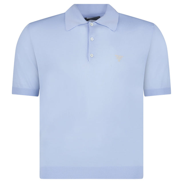 Prada Fine Wool Polo Shirt in Blue - Boinclo - Outlet Sale Under Retail