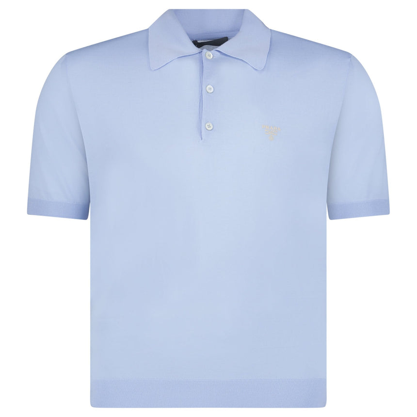 Prada Fine Wool Polo Shirt in Blue - Boinclo - Outlet Sale Under Retail
