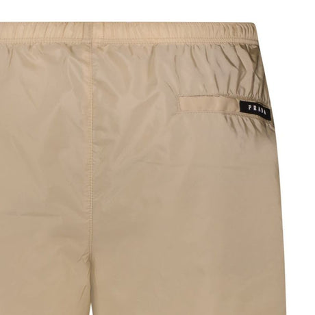 Prada Black Rubber Logo Swim Shorts Beige - Boinclo - Outlet Sale Under Retail