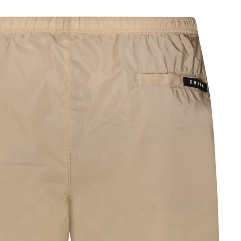 Prada Black Rubber Logo Swim Shorts Beige - Boinclo - Outlet Sale Under Retail