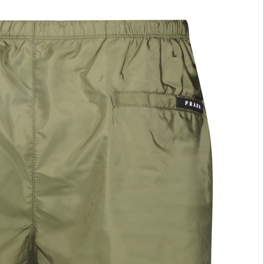 Prada Black Rubber Logo Swim Shorts Military Green - Boinclo - Outlet Sale Under Retail