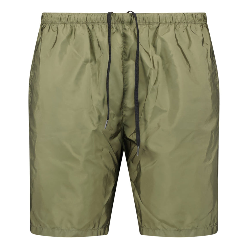 Prada Black Rubber Logo Swim Shorts Military Green - Boinclo - Outlet Sale Under Retail