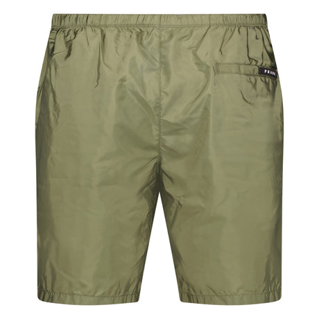 Prada Black Rubber Logo Swim Shorts Military Green - Boinclo - Outlet Sale Under Retail