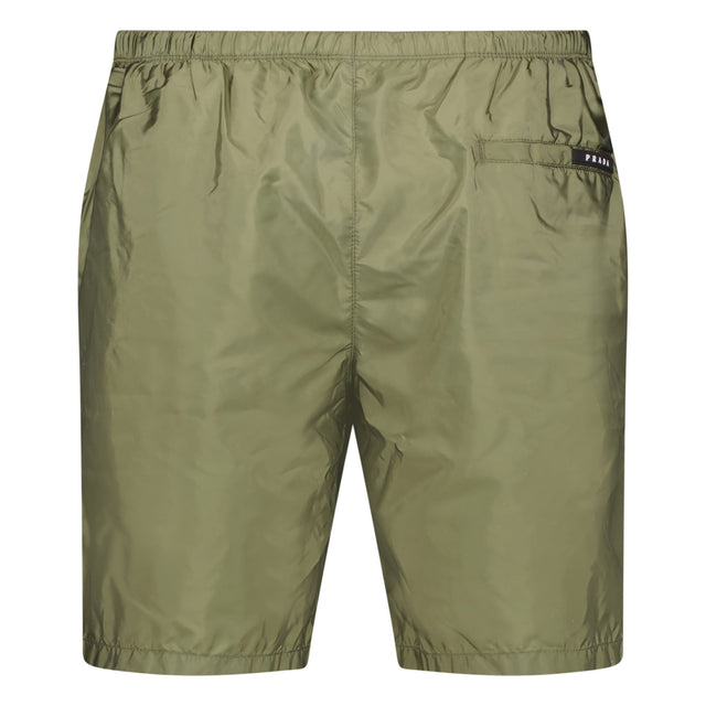 Prada Black Rubber Logo Swim Shorts Military Green - Boinclo - Outlet Sale Under Retail