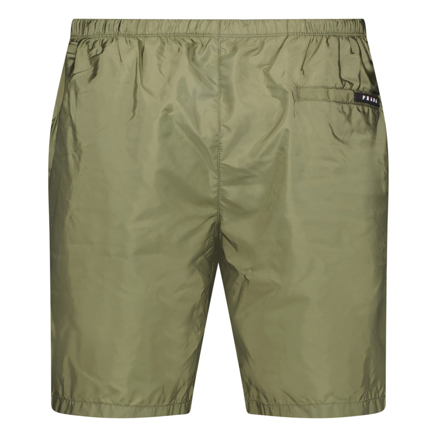 Prada Black Rubber Logo Swim Shorts Military Green - Boinclo - Outlet Sale Under Retail