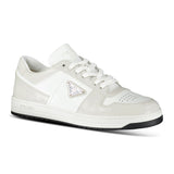 Prada Downtown Leather Low Top Trainers in White and Beige - Boinclo - Outlet Sale Under Retail